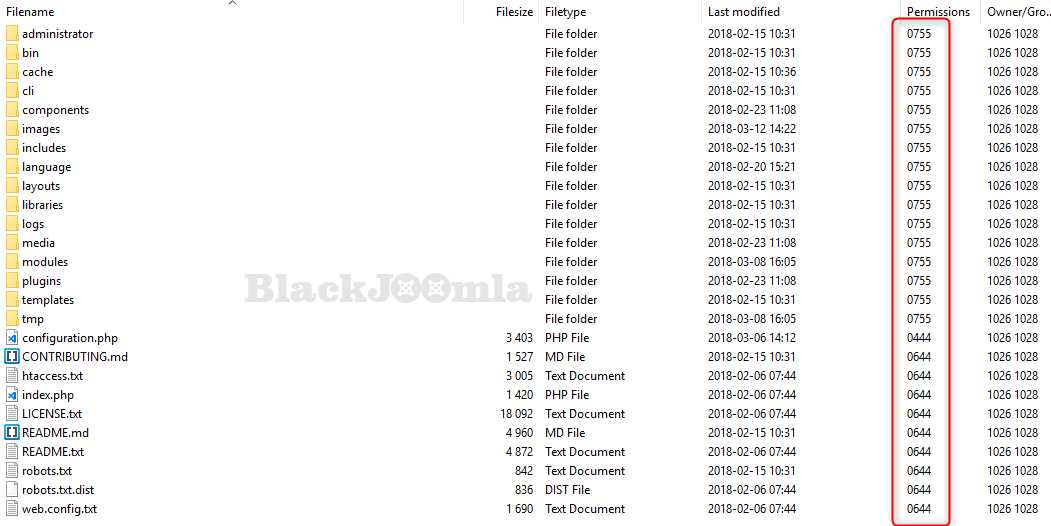 Error 500 ftp permision